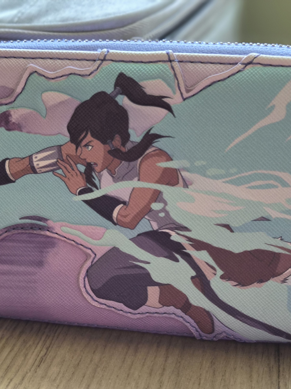 Loungefly Purple and Teal Animated Character Zip Pouch